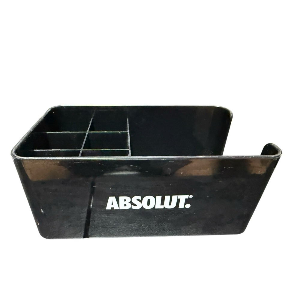 Absolut Vodka - Promotional 7-Compartment Branded Plastic Bar Caddy (Black)